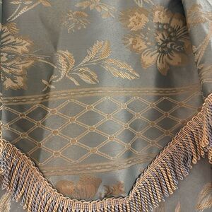 Floral Patterned Tapestry with Fringe